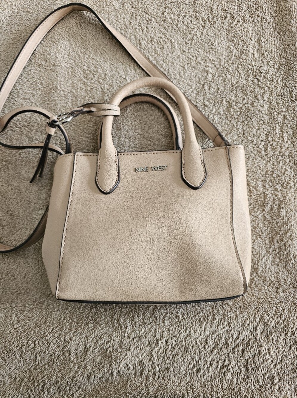 Nine West Nude/Beige Mini Satchel with Crossbody Strap